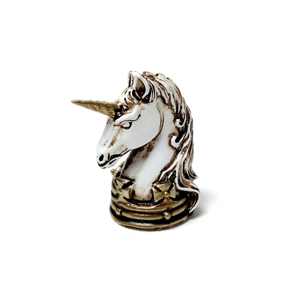 1.5" Miniature Skull Statue - Unicorn