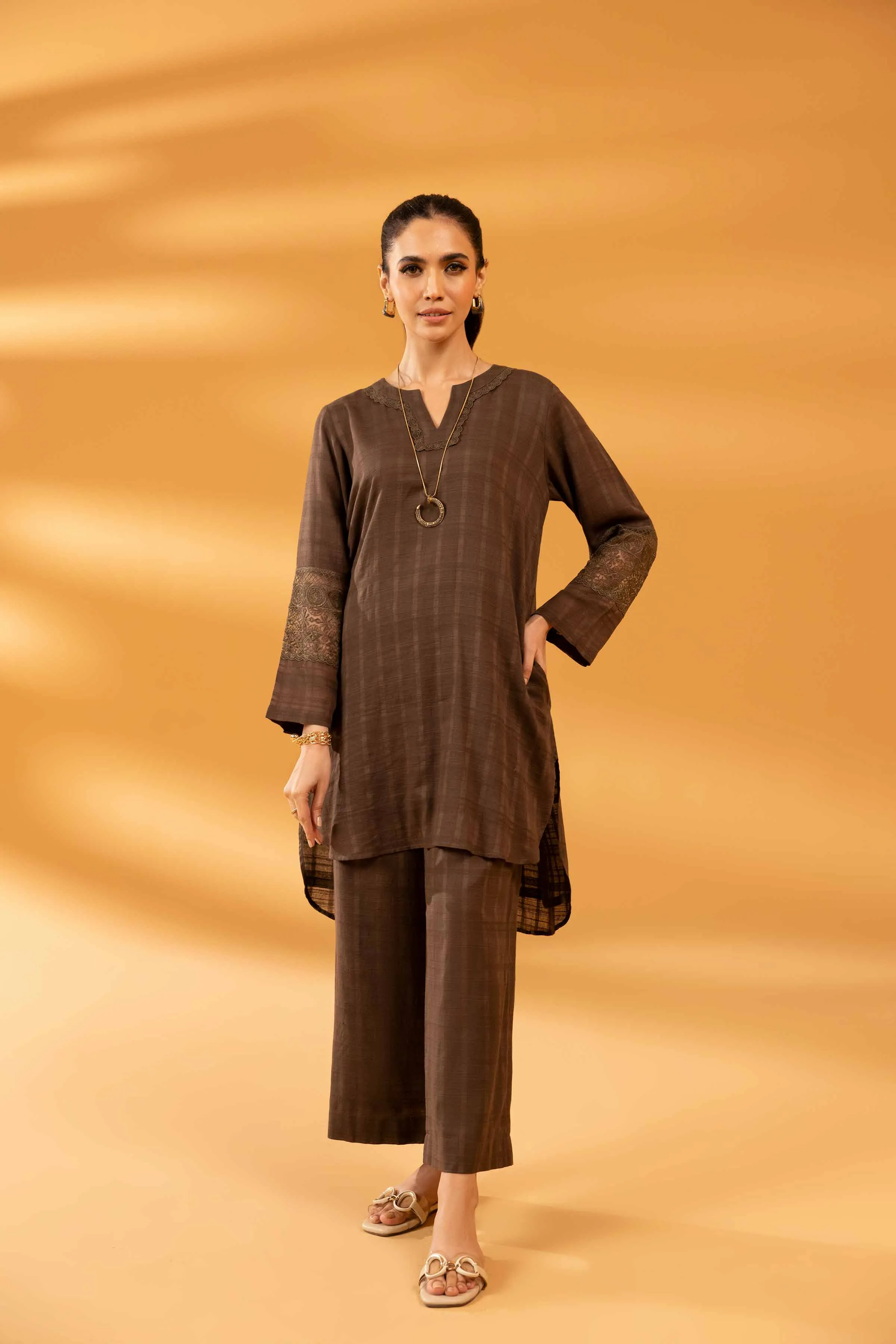 2 Piece - Embroidered Suit - KPS24-14