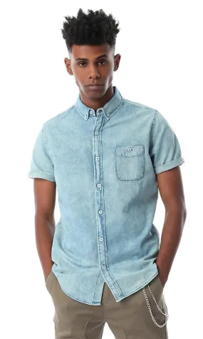 54505 Half Sleeves Wash Out Denim Shirt