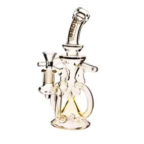 9" Fumed Glass Water Pipe Recycler w/ Perc