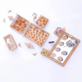 A Wooden Set To Serve Snacks, Nuts And Cookies