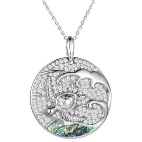 Abalone Honu Wave Medallion