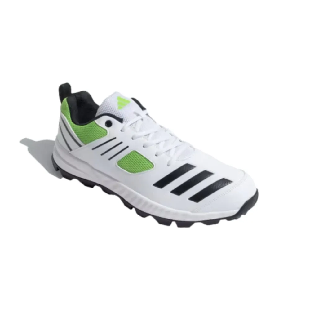 Adidas Men's Crihase 23 Cricket Shoe (Cloud White/Core Black/Lucid Lime)