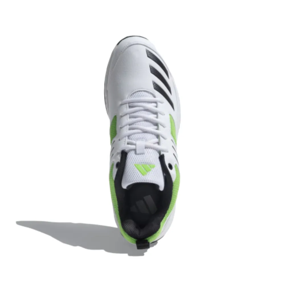 Adidas Men's Crihase 23 Cricket Shoe (Cloud White/Core Black/Lucid Lime)