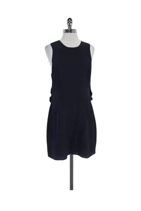 Aijek - Navy Silk Sleeveless Dress Sz 4