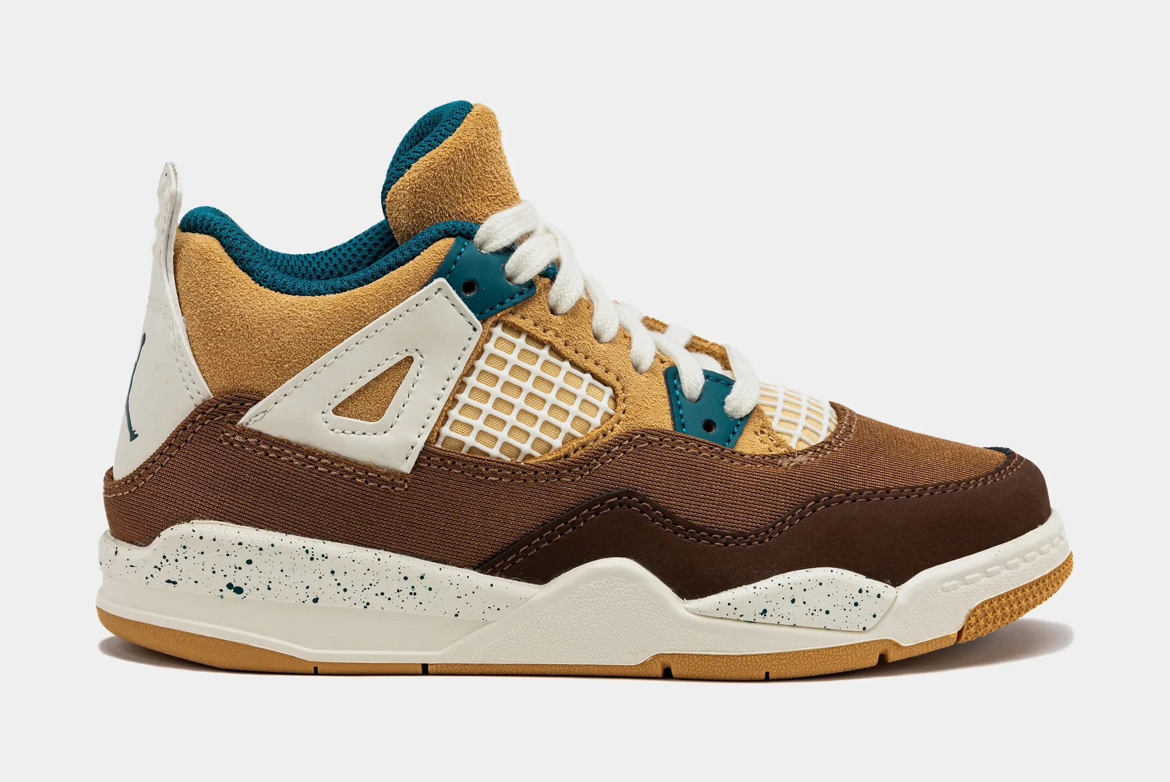 Air Jordan 4 Retro Cacao Wow Preschool Lifestyle Shoes (Cacao Wow/Geode Teal) Free Shipping