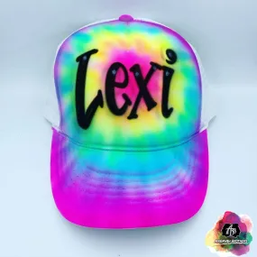 Airbrush Bright Tie Dye Hat Design