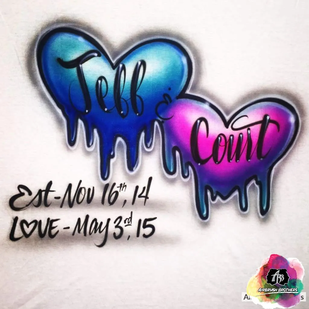 Airbrush Melting Hearts Shirt Design