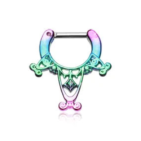 Amarhus Tribal Septum Clicker in Rainbow Titanium