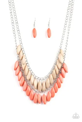 Beaded Boardwalk Orange Necklace