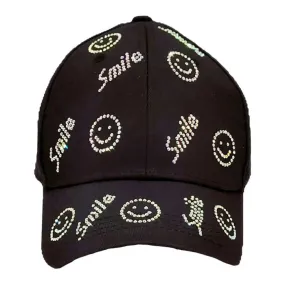 Bling Smile Message Smile Face Patterned Baseball Cap