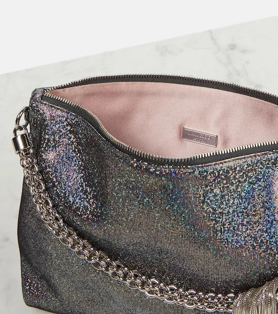 CALLIE metallic disco suede bag