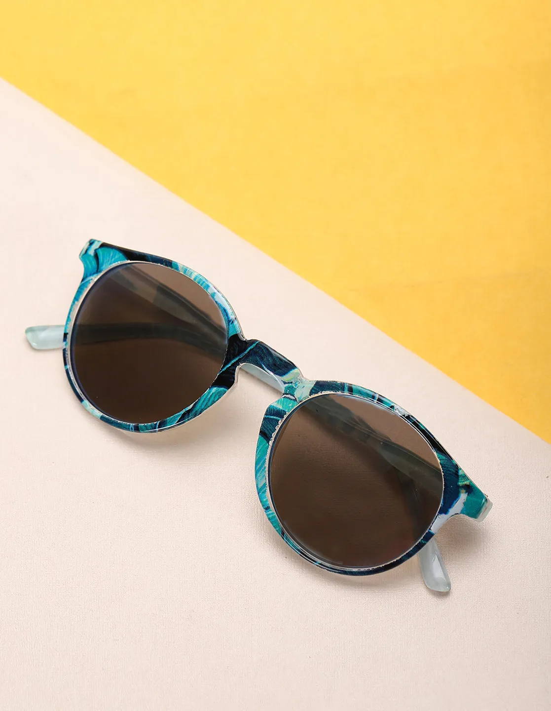 Carlton London Blue Lens & Green Cateye Sunglasses For Girl