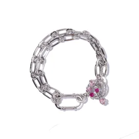 Classy Love Harbour Bracelet [Pink gems/White gold]