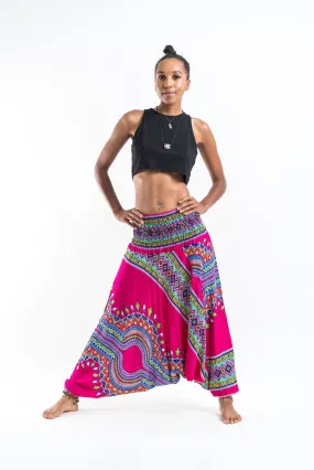 Dashiki Prints 2-in-1 Jumpsuit Harem Pants in Pink