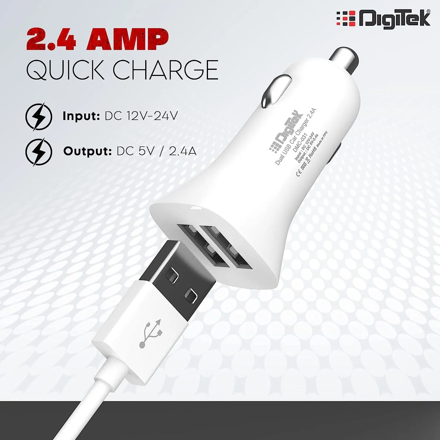 Digitek (DMC 031) High-Speed Dual USB Car Charger 2.4A