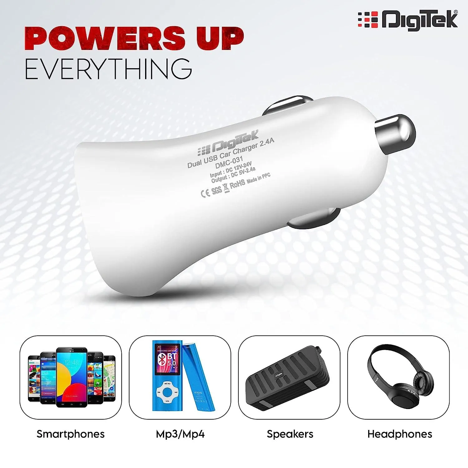 Digitek (DMC 031) High-Speed Dual USB Car Charger 2.4A