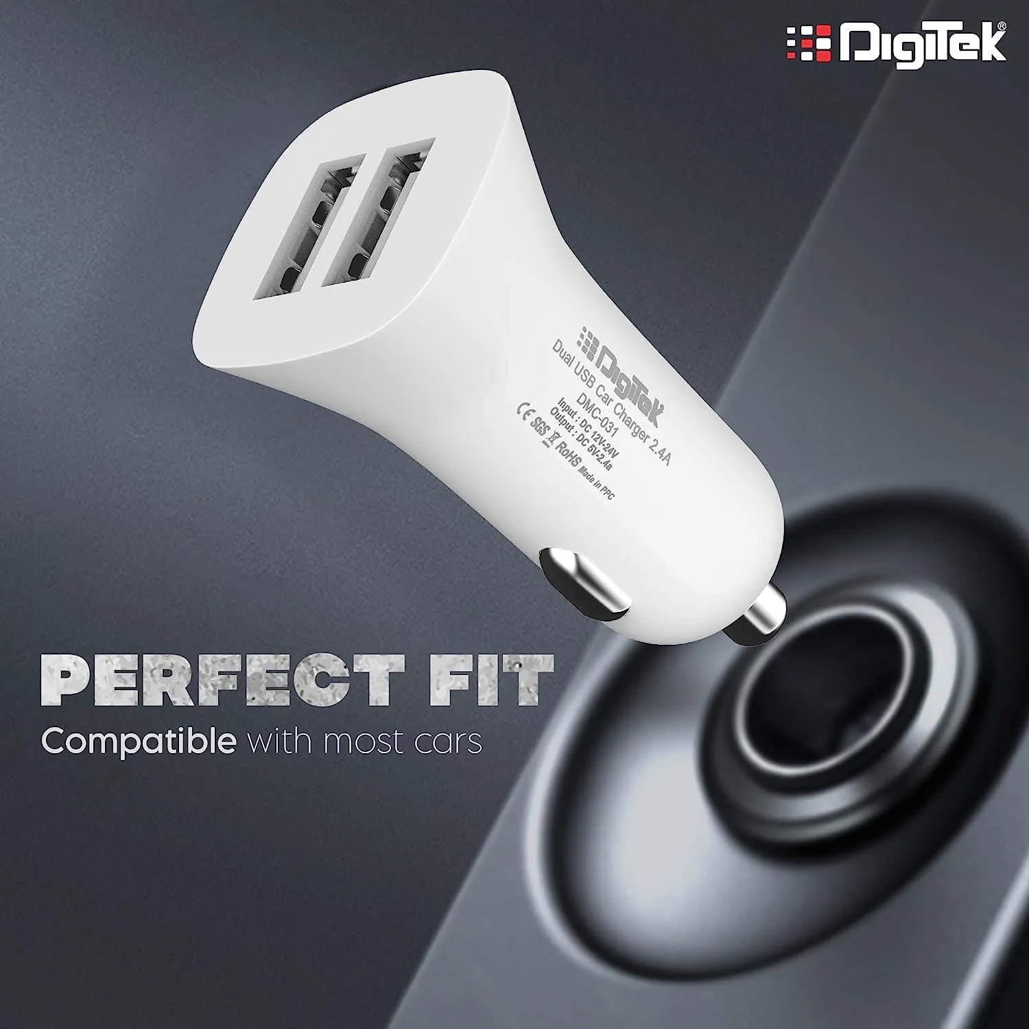 Digitek (DMC 031) High-Speed Dual USB Car Charger 2.4A