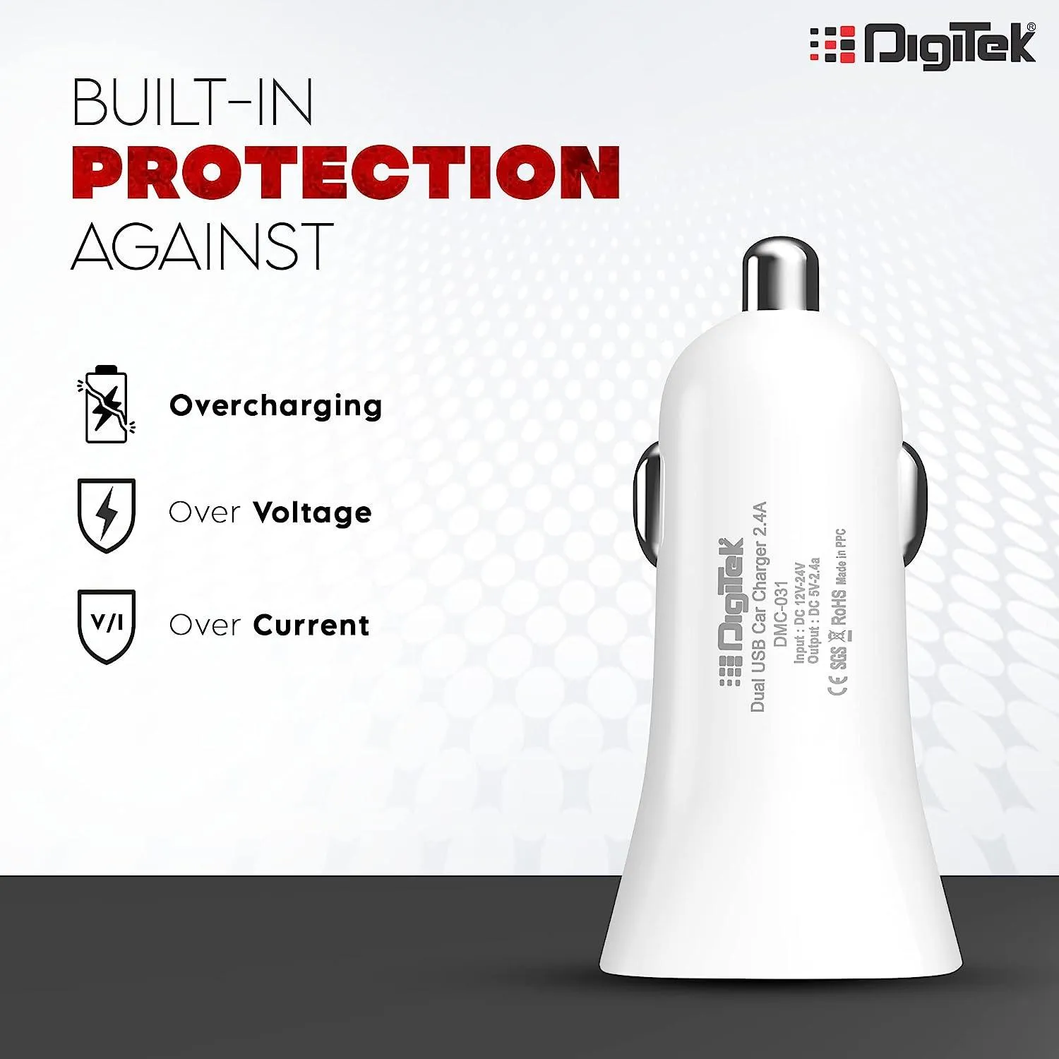 Digitek (DMC 031) High-Speed Dual USB Car Charger 2.4A