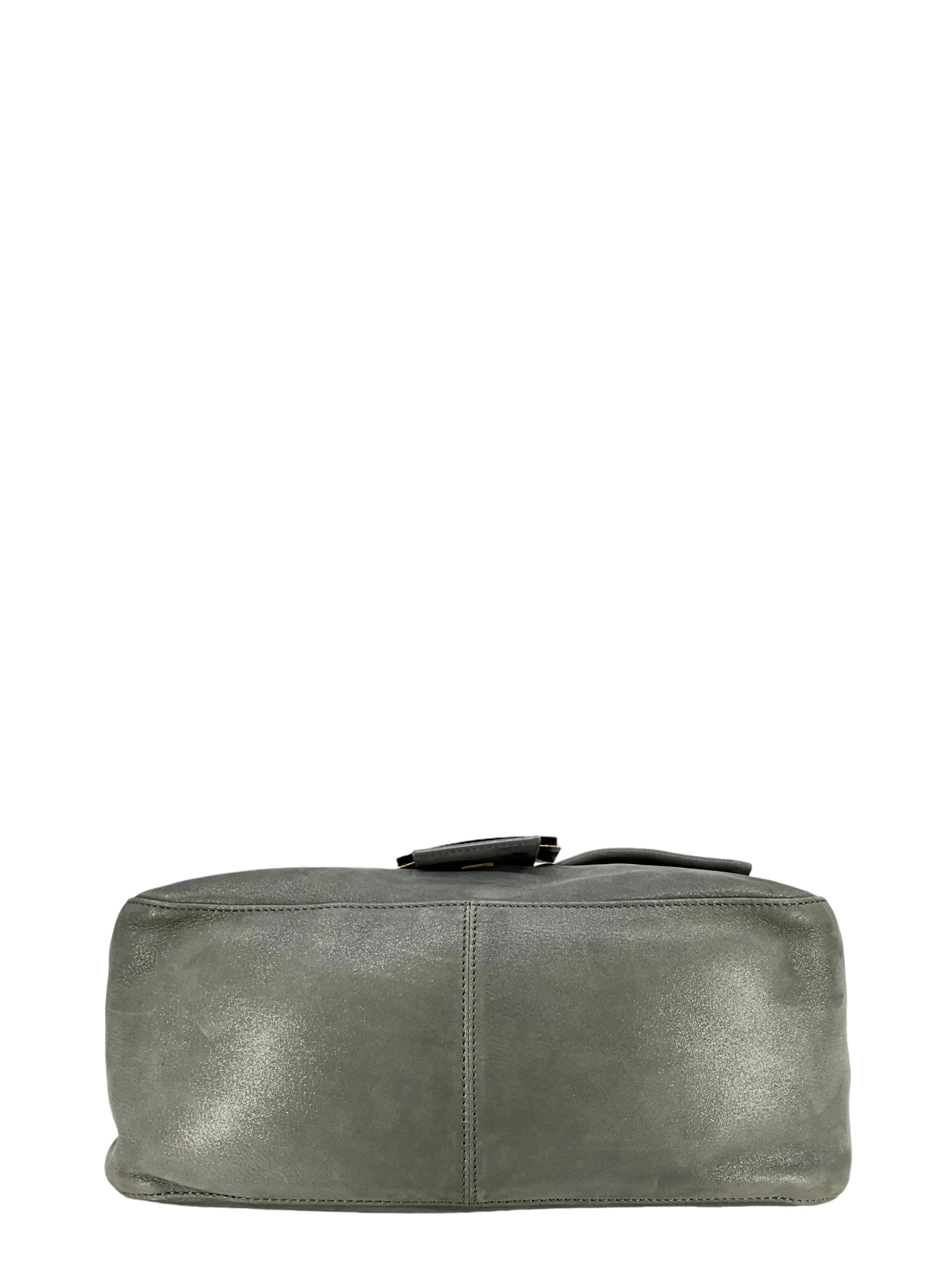 Fendi Metallic Suede Mamma Foreve Baguette Shoulder Bag