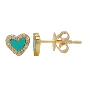 Gemstone Small Heart Earring