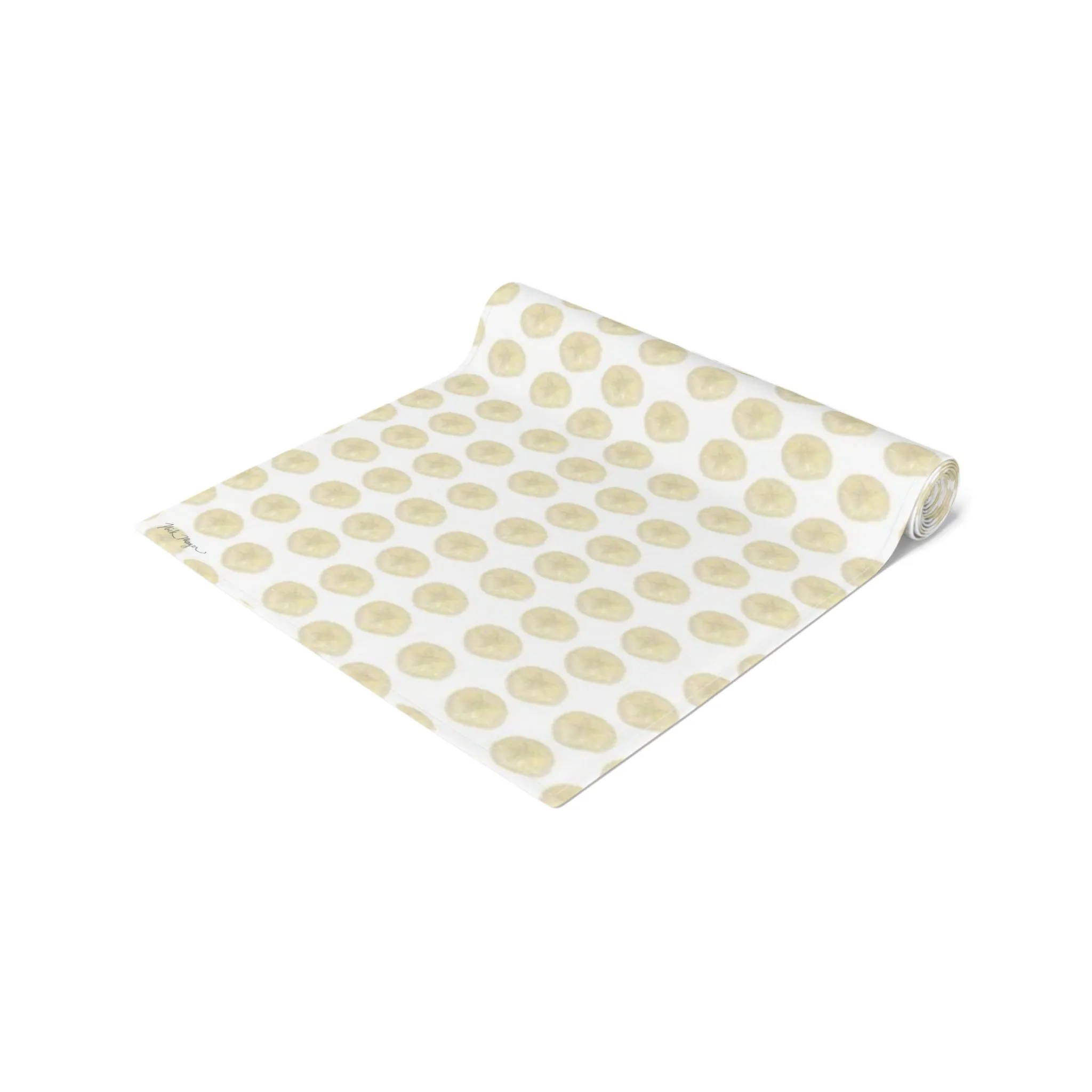 Ivory Sand Dollars II Cotton Table Runner