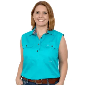 Just Country Kerry half button Sleeveless Print Workshirt