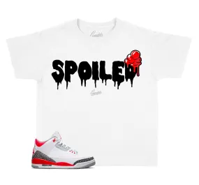 Kids Fire Red 3 Shirt - Spoiled - White