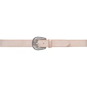 Leather belt with western buckle / 15844 - Sand