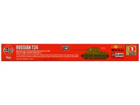 Level 2 Model Kit Russian T34 Tank 1/76 Plastic Model Kit by Airfix