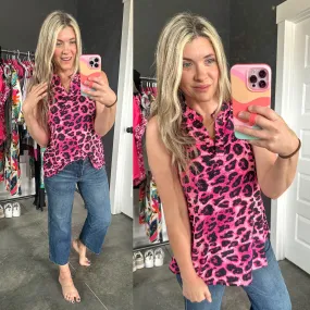 Lizzy Tank Top in Pink Multi Leopard