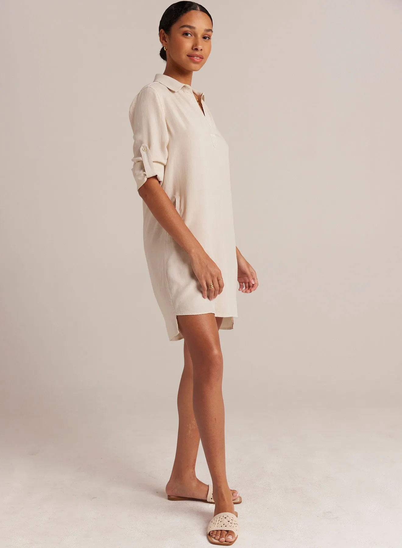 Long Sleeve A-Line Shirt Dress - Cliffside