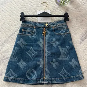 Louis Vuitton Monogram Denim Skirt