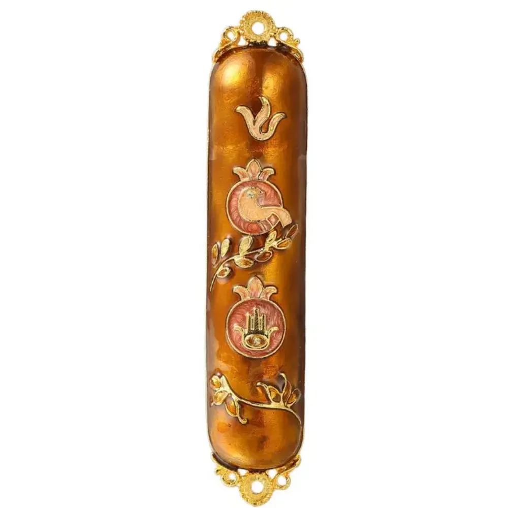 Matashi Dove & Hamsa Mezuzah Gold Accents, Crystals