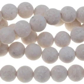 MATTE River Stone 8mm Round 15-16 Inch