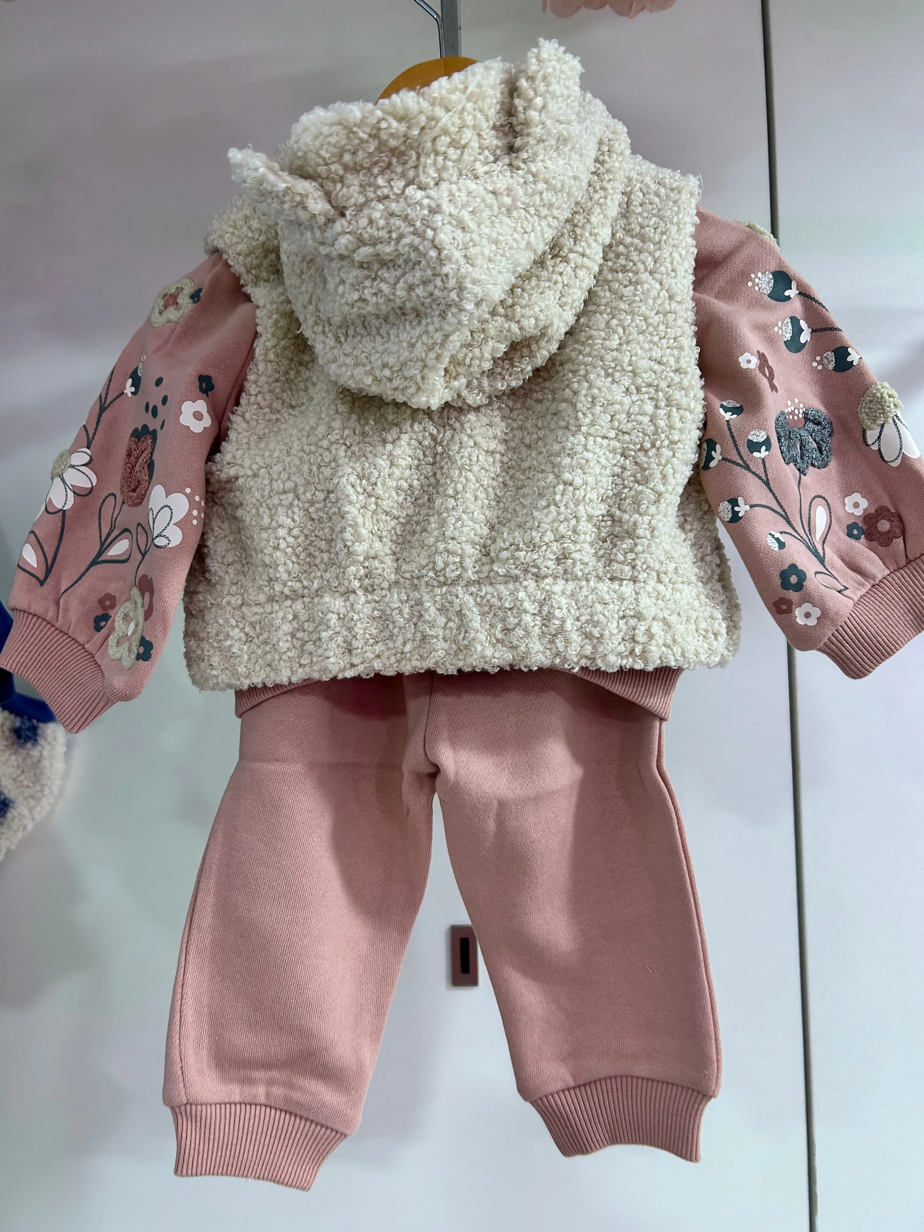 Mayoral Baby Girls 3 Piece Teddy Gilet Outfit