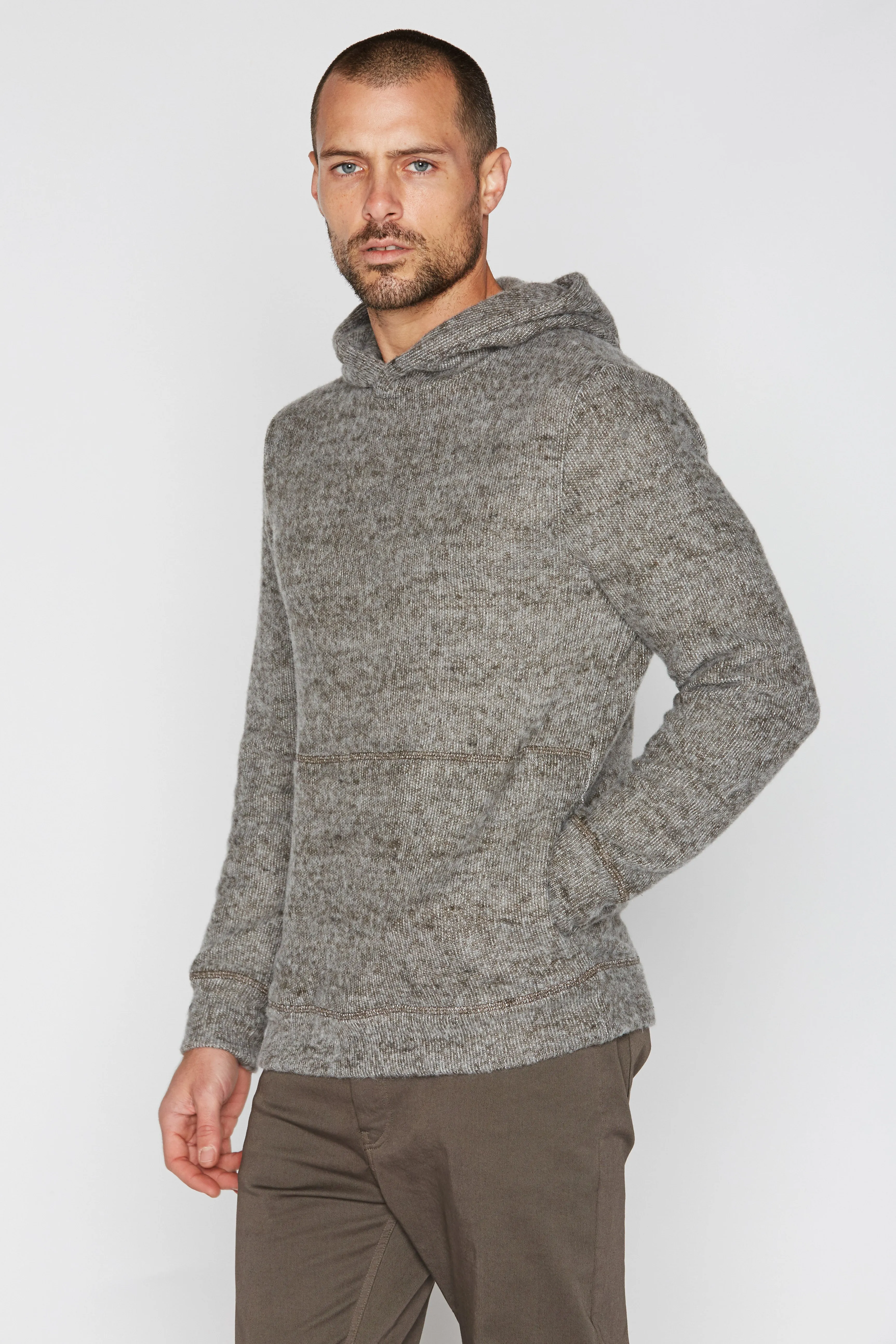 Men's Soft Knit Melange Pullover Hoodie