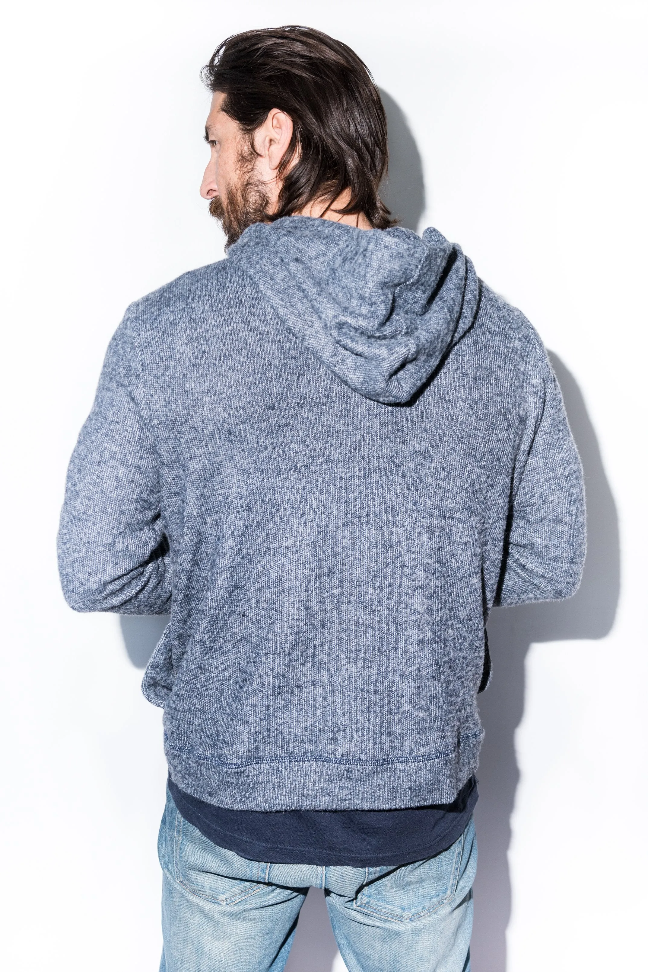 Men's Soft Knit Melange Pullover Hoodie