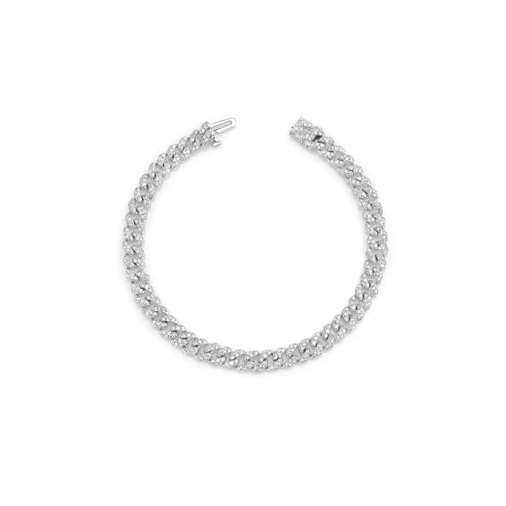 Mini 14K Gold & Micro-Pave Diamonds Cuban Chain Bracelet Signature Piece