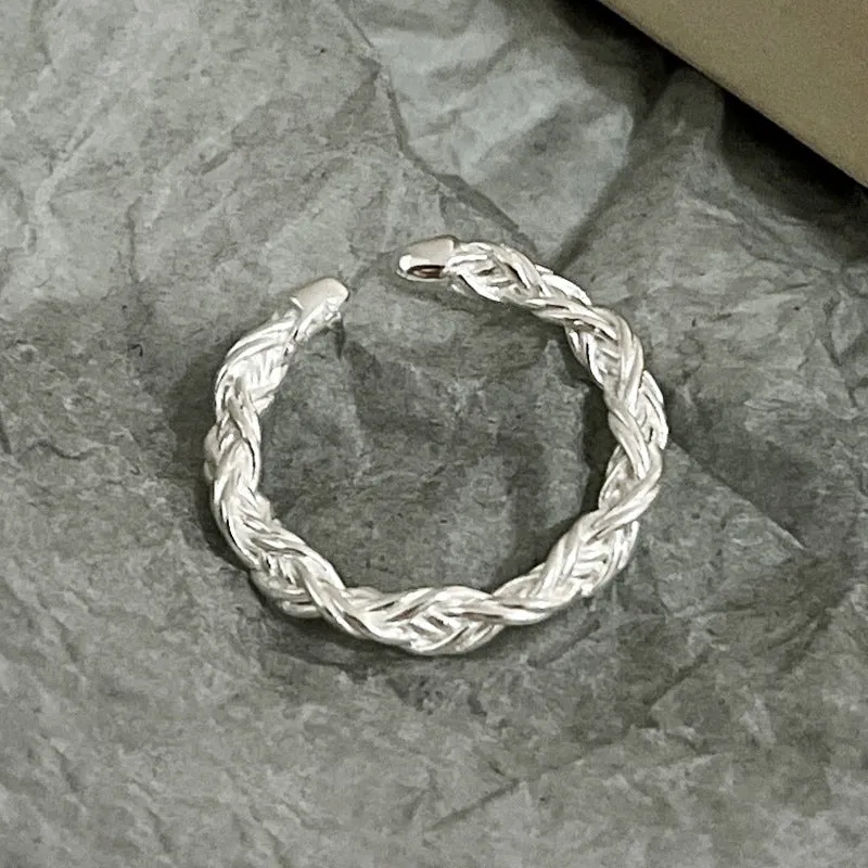 Minimalist Vegan Twisted Rope Plain Ring