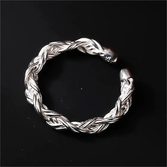 Minimalist Vegan Twisted Rope Plain Ring