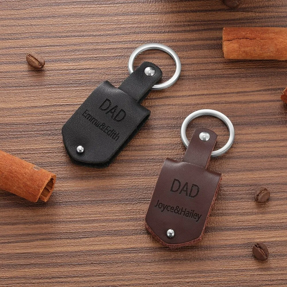 Personalized Photo Leather Keychain