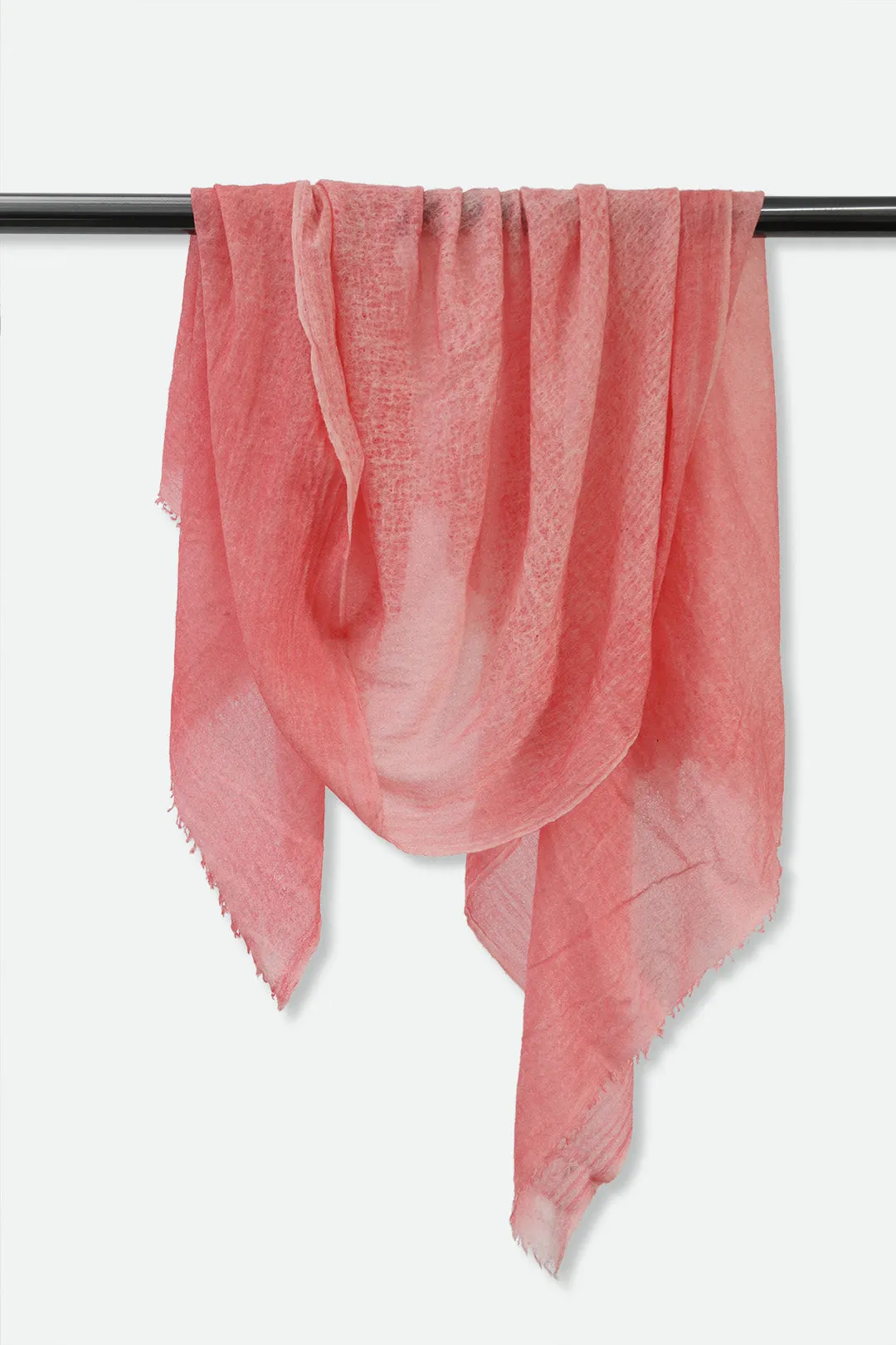 PINK CORAL SCARF IN HAND DYED CASHMERE