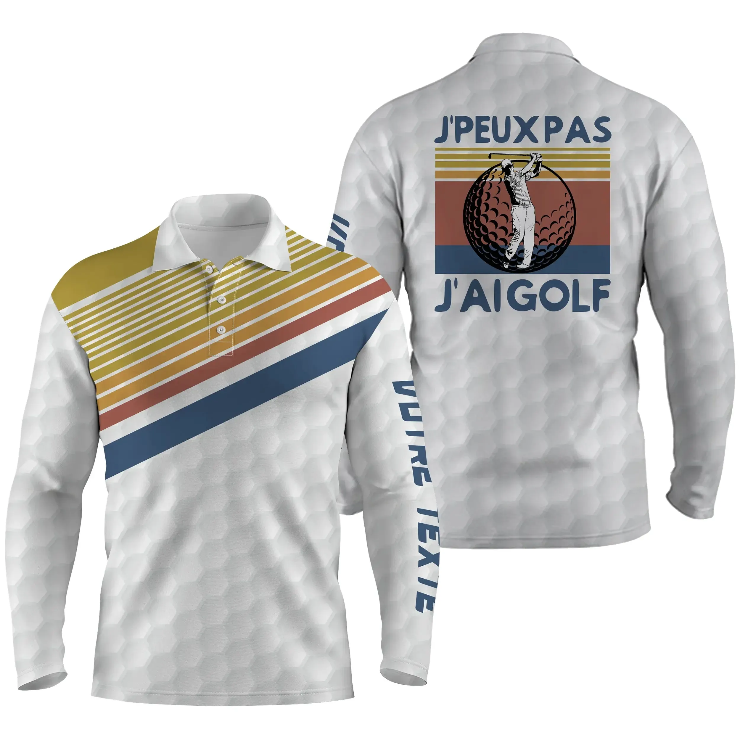 Polo Shirt Pour Homme et Femme, Cadeau Golfeur Personnalisé, Polo à Séchage Rapide, J'peux Pas, J'ai Golf, Style Vintage, Polo de Sport - CTS10052211