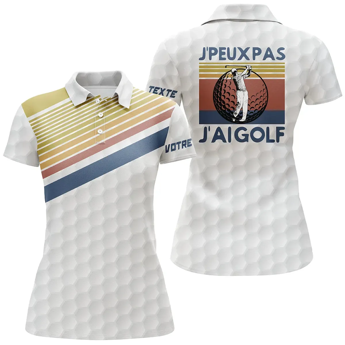 Polo Shirt Pour Homme et Femme, Cadeau Golfeur Personnalisé, Polo à Séchage Rapide, J'peux Pas, J'ai Golf, Style Vintage, Polo de Sport - CTS10052211