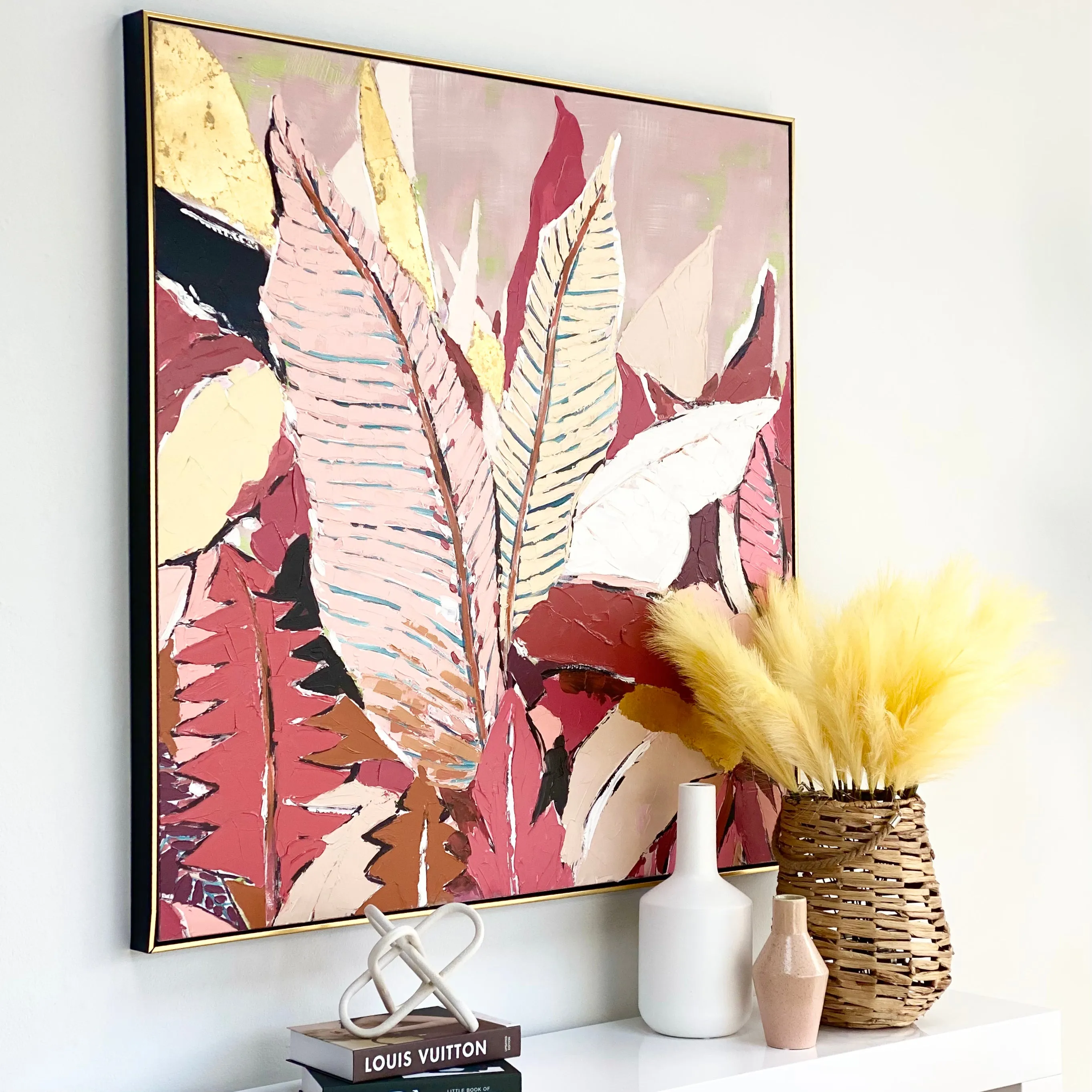 Pop Pink Tropical Leaf Art