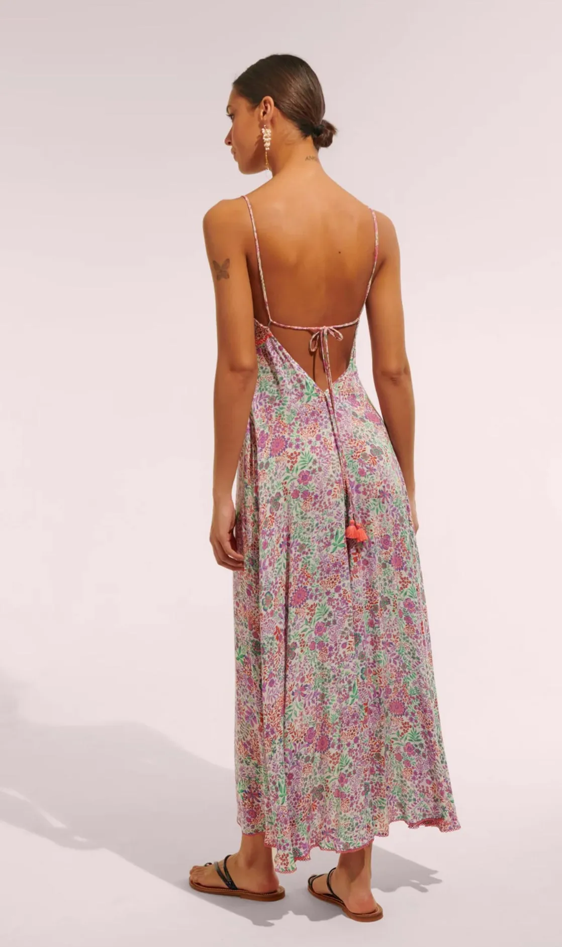 Poupette St. Barth - Long Dress Denise - White Lavender Nature