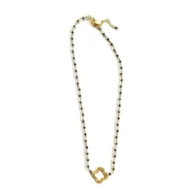 Pyrite   Clover Short Necklace