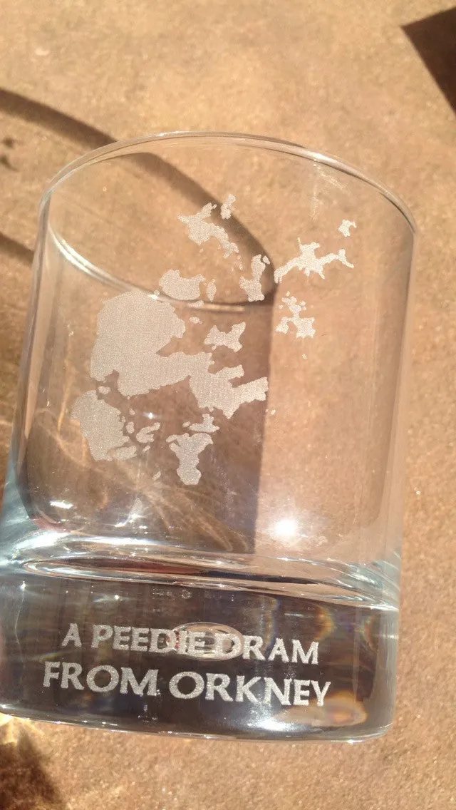 "A dram from Orkney" Whisky Glass