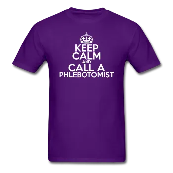 "Keep Calm and Call A Phlebotomist" (white) - Men's T-Shirt